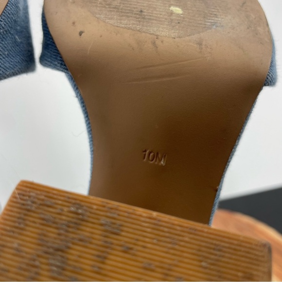 Design Lab Oni Bow Ankle Strap heel Sandals Denim, 10 blue - Picture 7 of 10